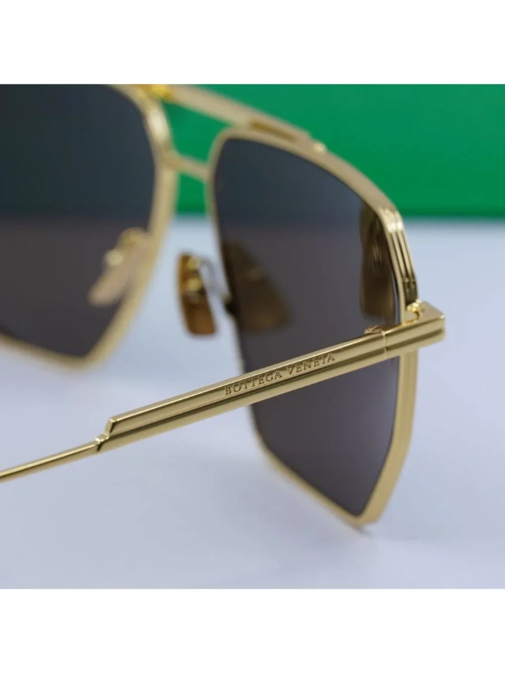 Bottega Veneta BV1012S 003 Aviator Sunglasses - Gold / Brown